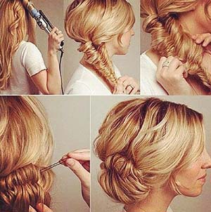 chignon avec boucles