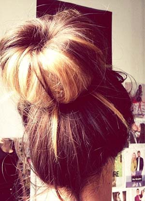 chignon bun cheveux long